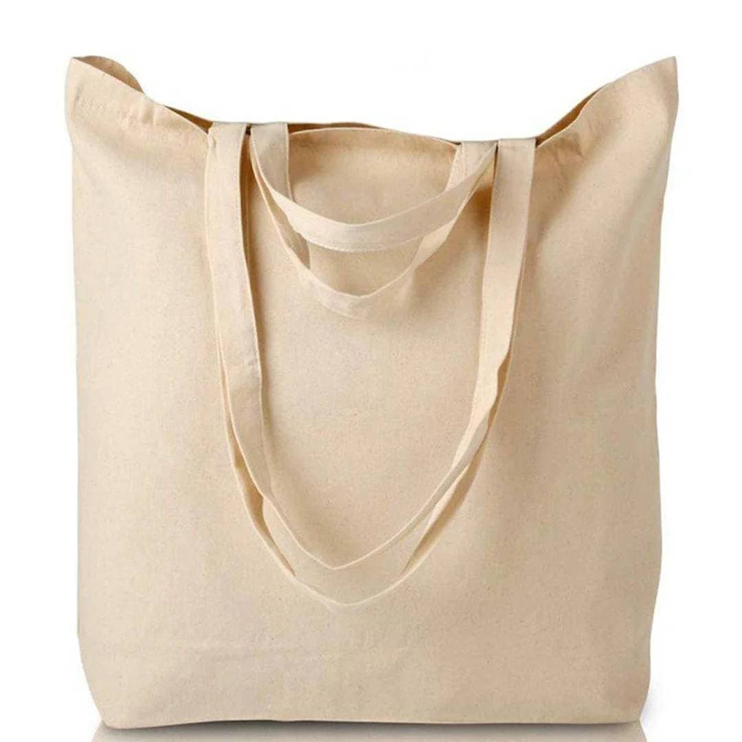 Çift Kulp Ham Bez Çanta - Ana Görsel